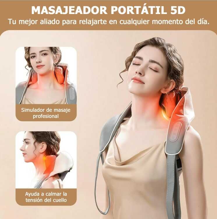 MASAJEADOR PORTÁTIL 5D + ENVÍO GRATIS 🎁