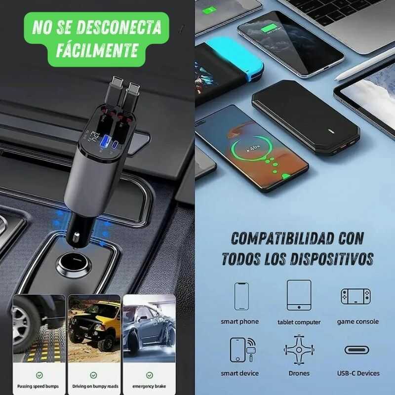 CARGADOR DE AUTO 4 EN 1