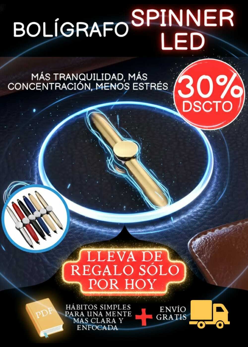 2 BOLIGRAFOS SPINNER LED (AL PRECIO DE 1)