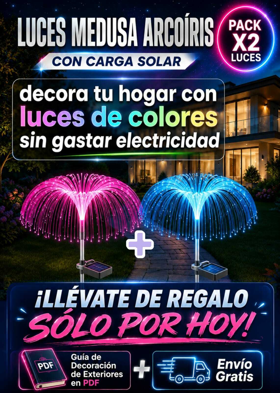 LUCES MEDUSA ARCOIRIS