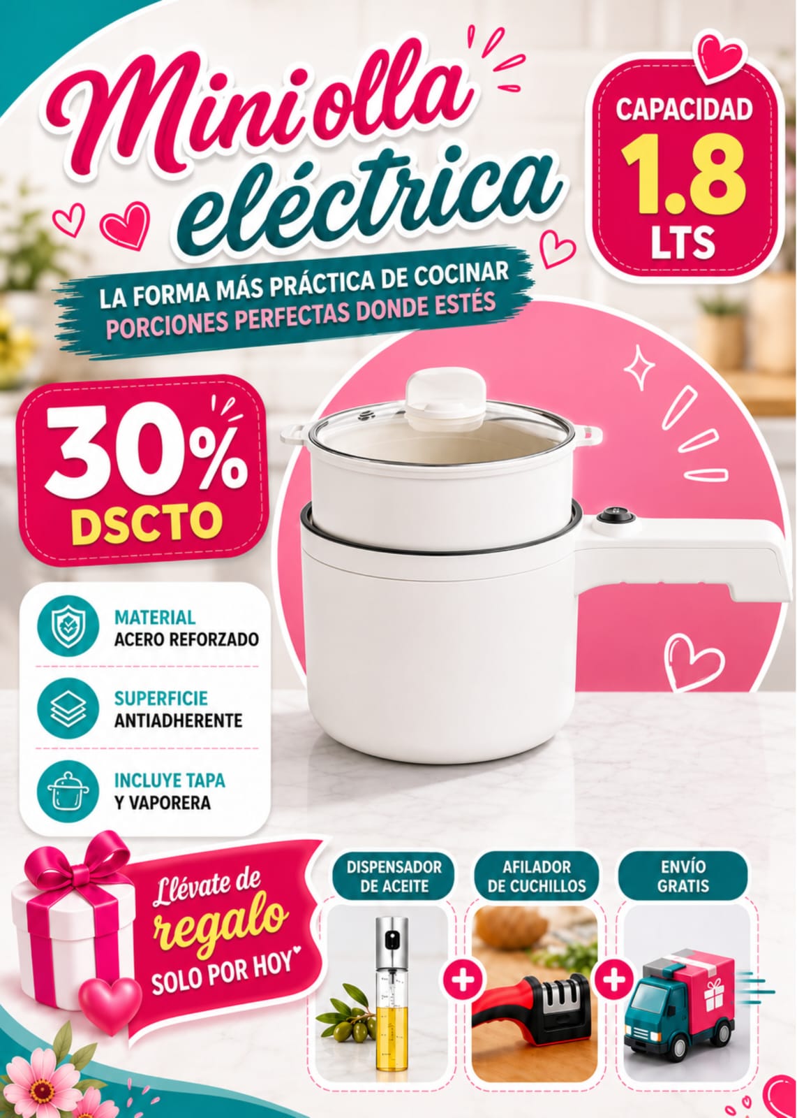 MINI OLLA ELÉCTRICA CON MANGO