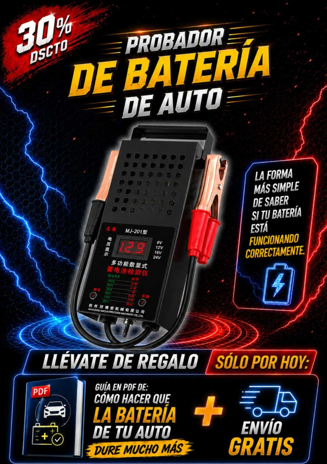 PROBADOR DE BATERIA DE AUTO